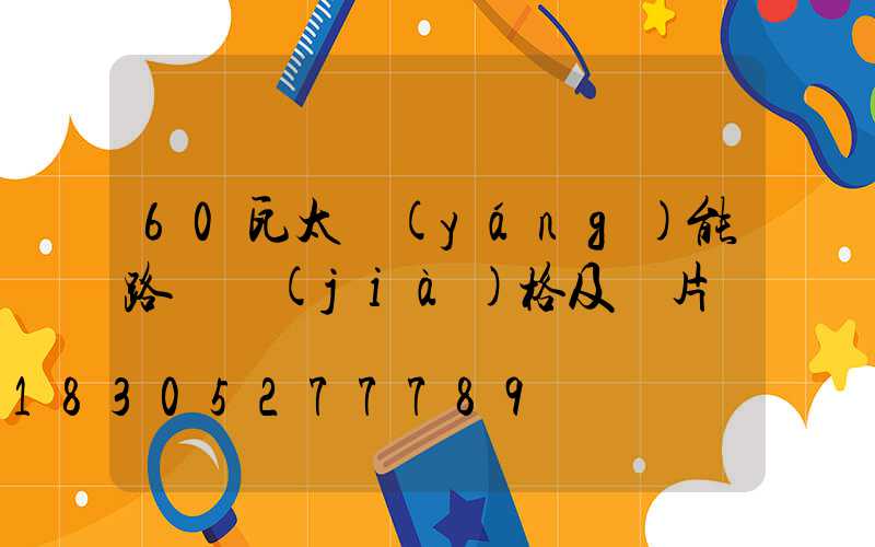 60瓦太陽(yáng)能路燈價(jià)格及圖片