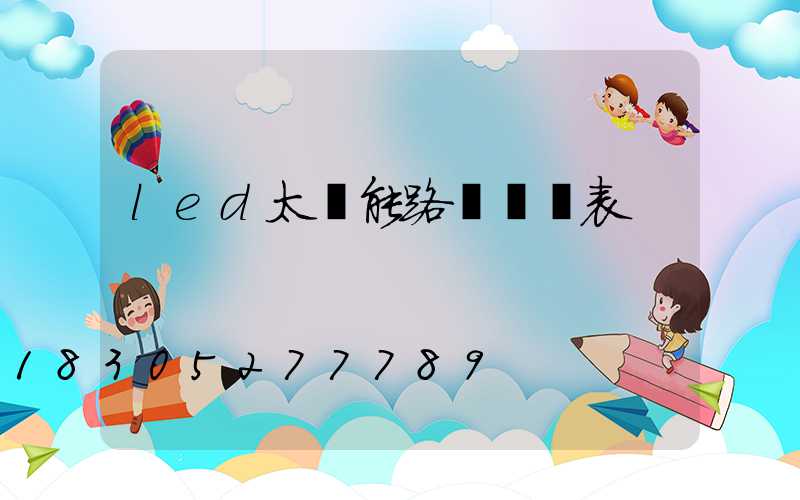 led太陽能路燈報價表