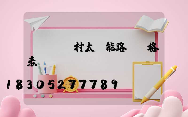 led農村太陽能路燈價格表