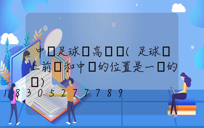中衛足球場高桿燈(足球場上前鋒和中衛的位置是一樣的嗎)