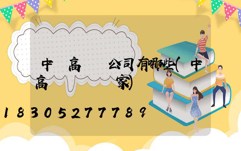中衛高桿燈公司有哪些(中高桿燈燈桿廠家)
