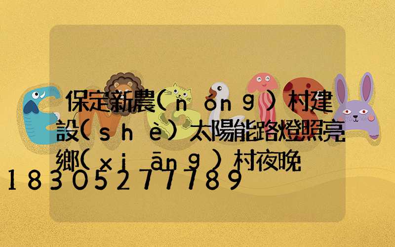 保定新農(nóng)村建設(shè)太陽能路燈照亮鄉(xiāng)村夜晚