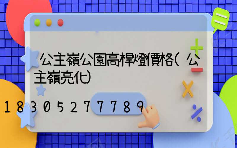 公主嶺公園高桿燈價格(公主嶺亮化)