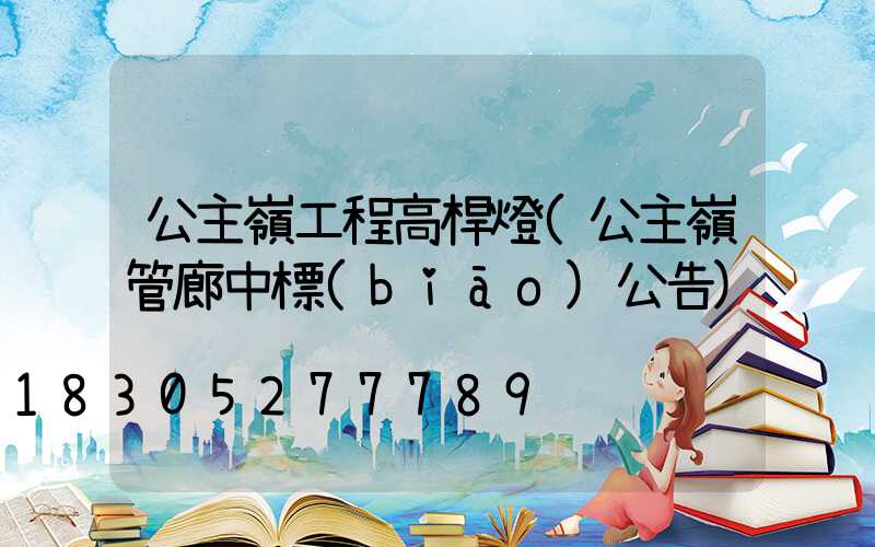 公主嶺工程高桿燈(公主嶺管廊中標(biāo)公告)