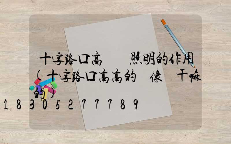 十字路口高桿燈照明的作用(十字路口高高的攝像頭干嘛的)