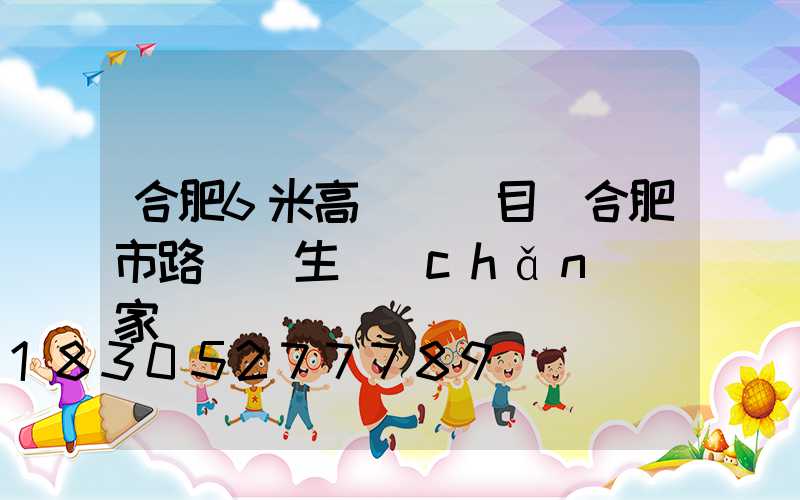 合肥6米高桿燈項目(合肥市路燈桿生產(chǎn)廠家)