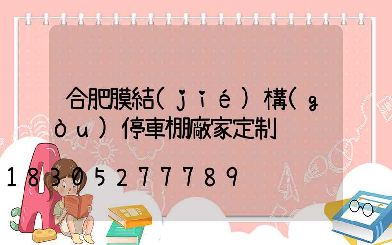 合肥膜結(jié)構(gòu)停車棚廠家定制