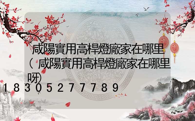 咸陽實用高桿燈廠家在哪里(咸陽實用高桿燈廠家在哪里呀)