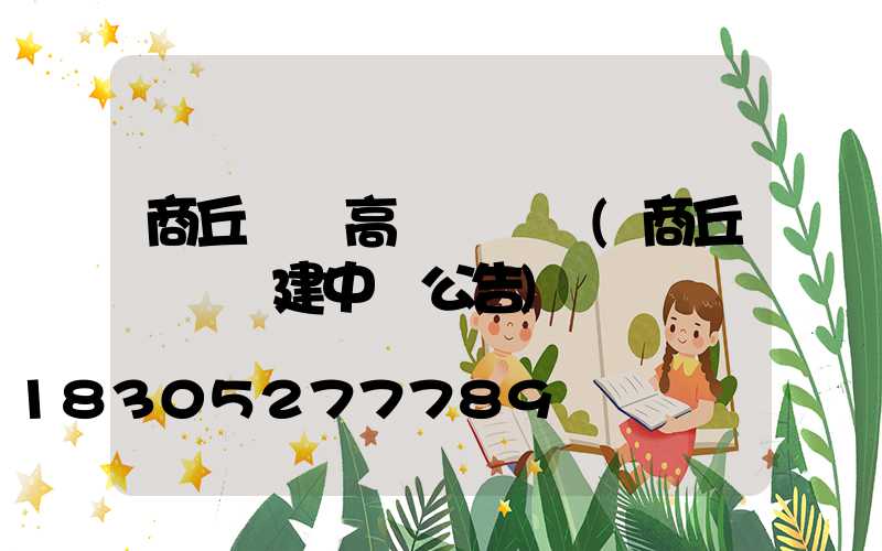 商丘機場高桿燈設計(商丘機場擴建中標公告)