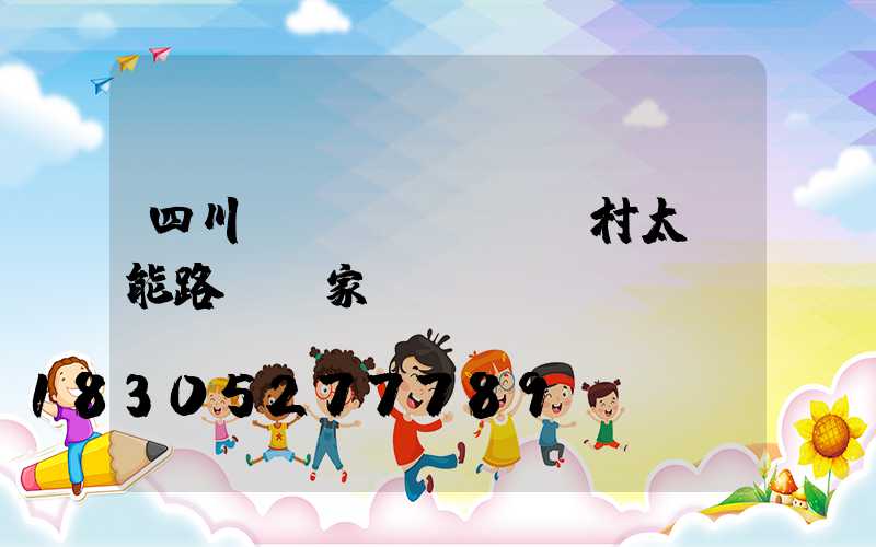 四川農(nóng)村太陽能路燈廠家