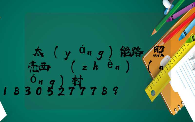 太陽(yáng)能路燈照亮西崗鎮(zhèn)農(nóng)村