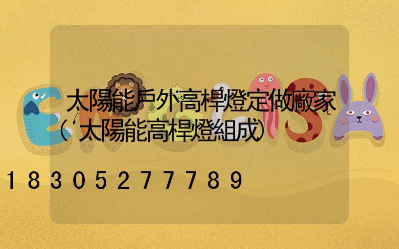 太陽能戶外高桿燈定做廠家(太陽能高桿燈組成)