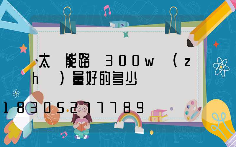 太陽能路燈300w質(zhì)量好的多少錢