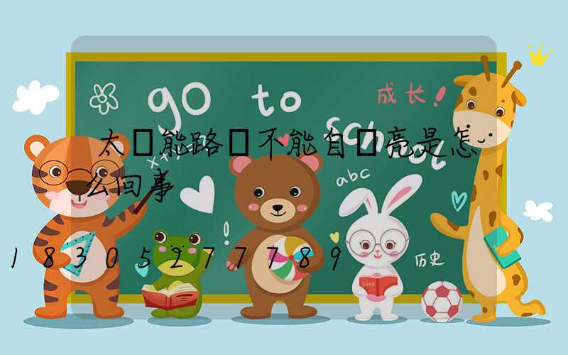 太陽能路燈不能自動亮是怎么回事