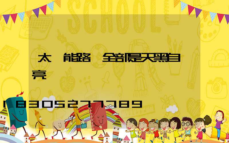 太陽能路燈全部是天黑自動亮