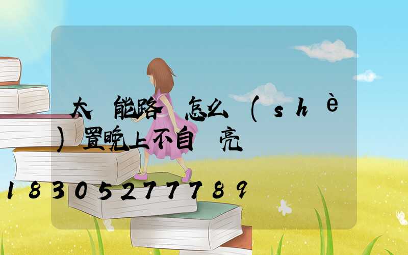 太陽能路燈怎么設(shè)置晚上不自動亮