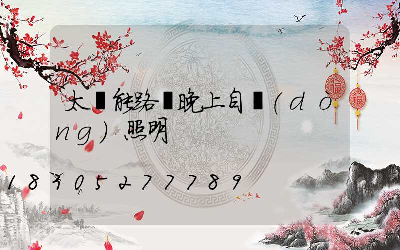 太陽能路燈晚上自動(dòng)照明