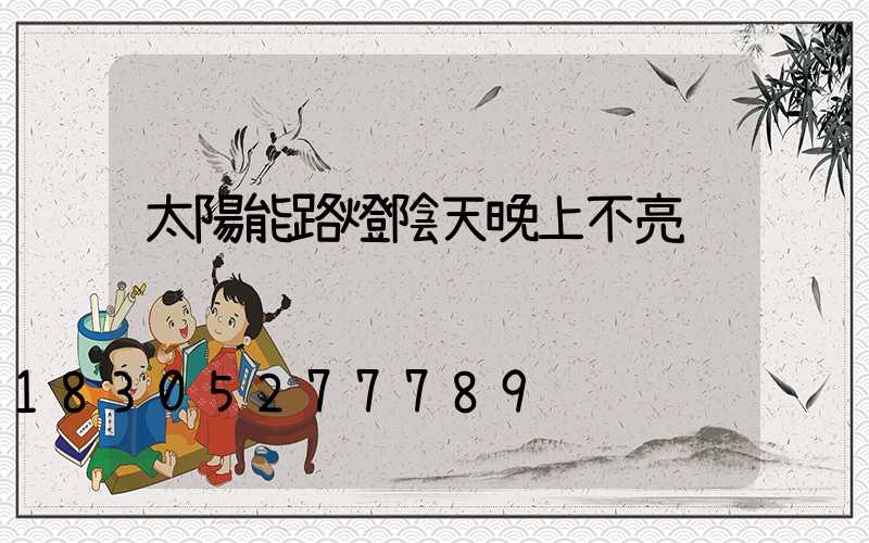 太陽能路燈陰天晚上不亮