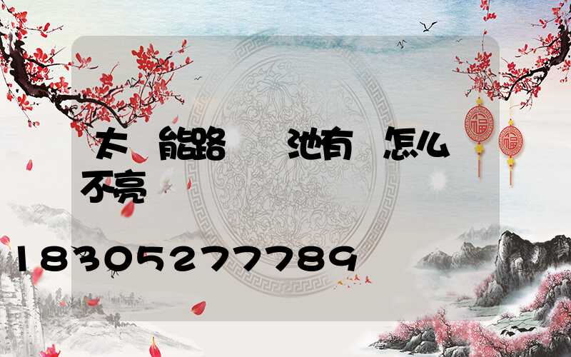 太陽能路燈電池有電怎么燈不亮