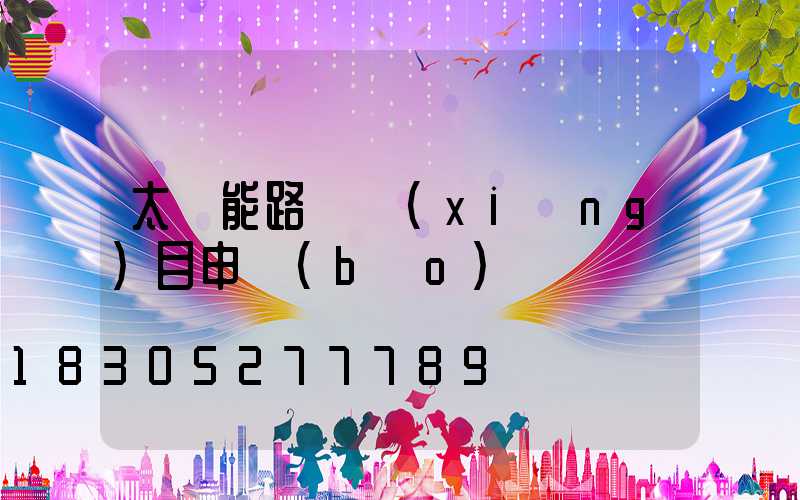 太陽能路燈項(xiàng)目申報(bào)書