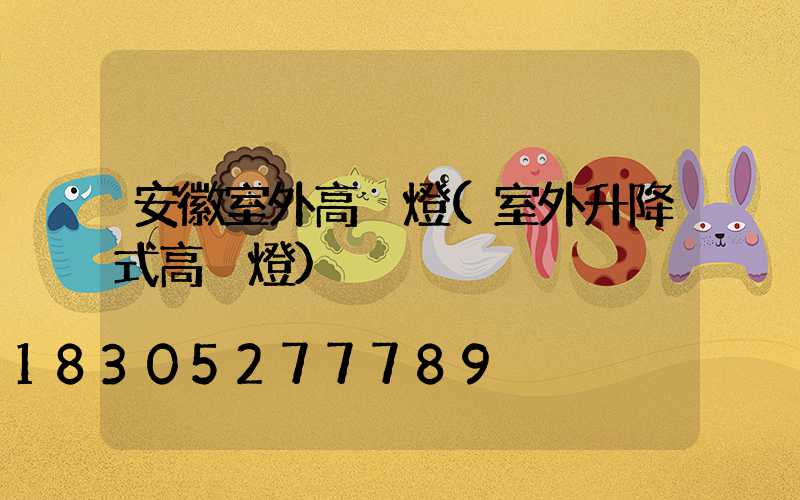 安徽室外高桿燈(室外升降式高桿燈)