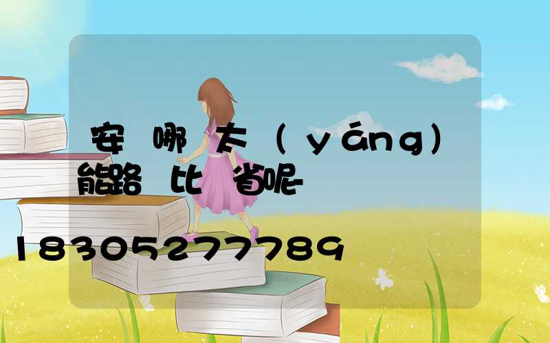 安裝哪種太陽(yáng)能路燈比較省呢-