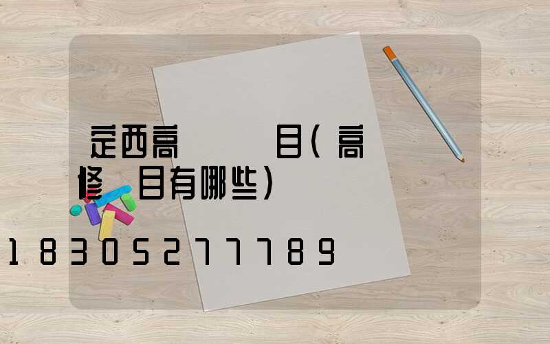 定西高桿燈項目(高桿燈檢修項目有哪些)