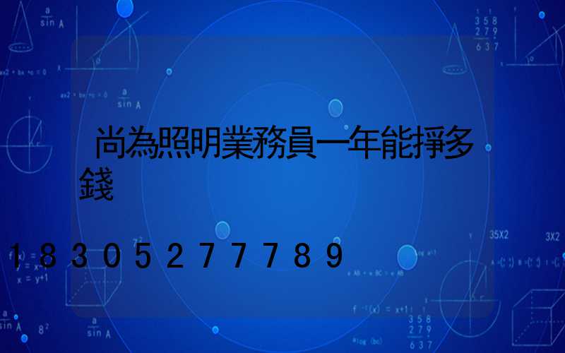 尚為照明業務員一年能掙多錢