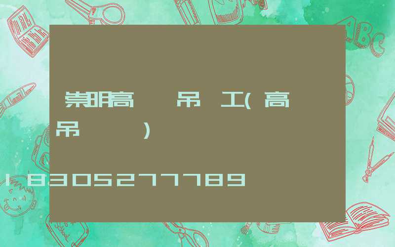 崇明高桿燈吊裝工(高桿燈吊裝視頻)