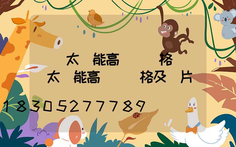 廣場太陽能高桿燈價格(廣場太陽能高桿燈價格及圖片)