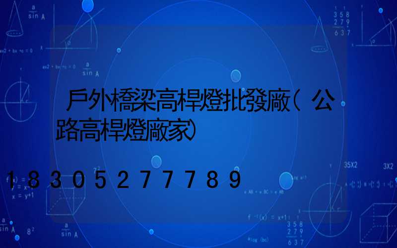戶外橋梁高桿燈批發廠(公路高桿燈廠家)