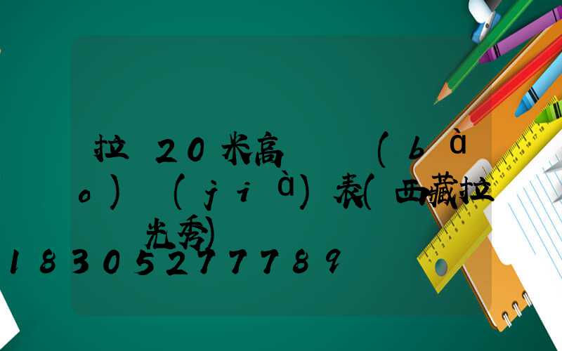 拉薩20米高桿燈報(bào)價(jià)表(西藏拉薩燈光秀)