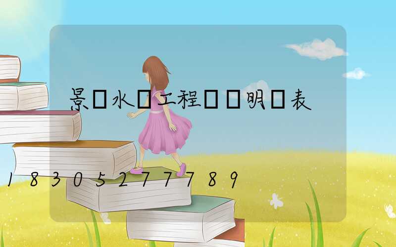 景觀水電工程報價明細表