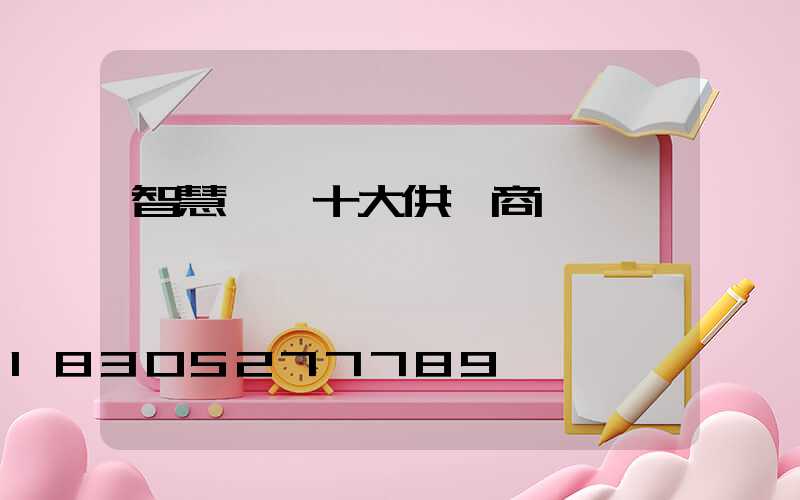 智慧燈桿十大供應商