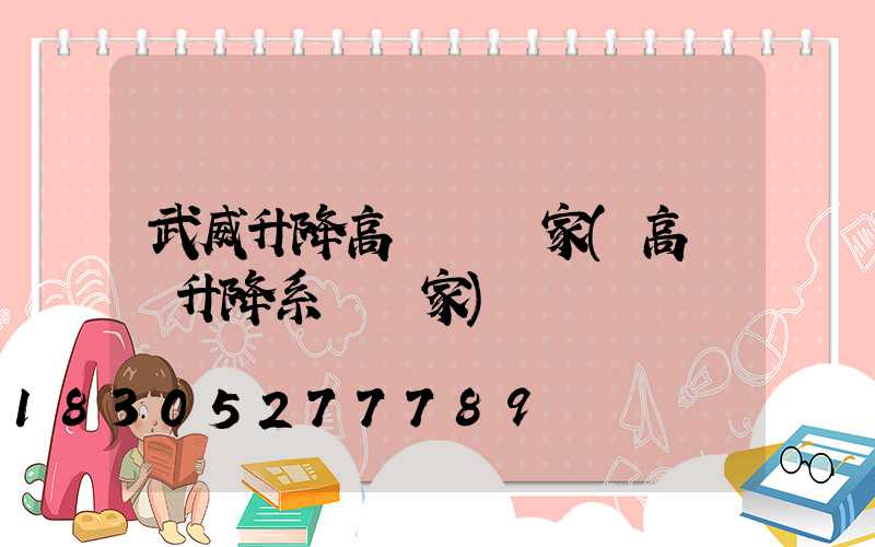 武威升降高桿燈廠家(高桿燈升降系統廠家)