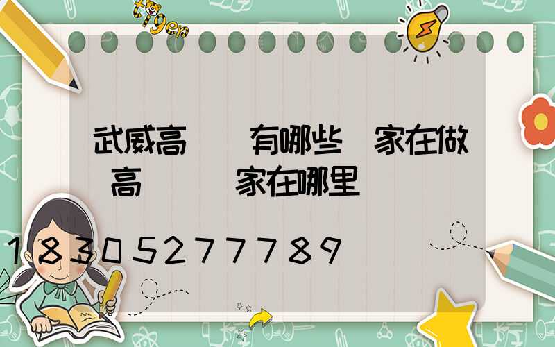 武威高桿燈有哪些廠家在做(高桿燈廠家在哪里)