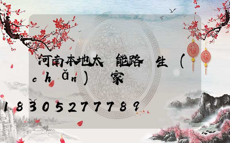 河南本地太陽能路燈生產(chǎn)廠家