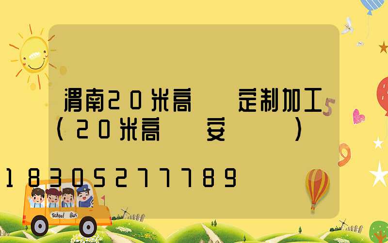 渭南20米高桿燈定制加工(20米高桿燈安裝視頻)