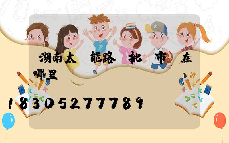 湖南太陽能路燈批發市場在哪里