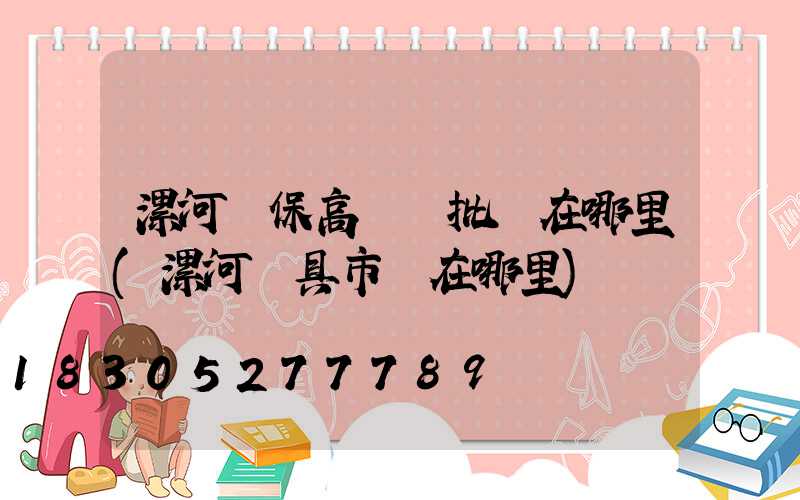 漯河環保高桿燈批發在哪里(漯河燈具市場在哪里)