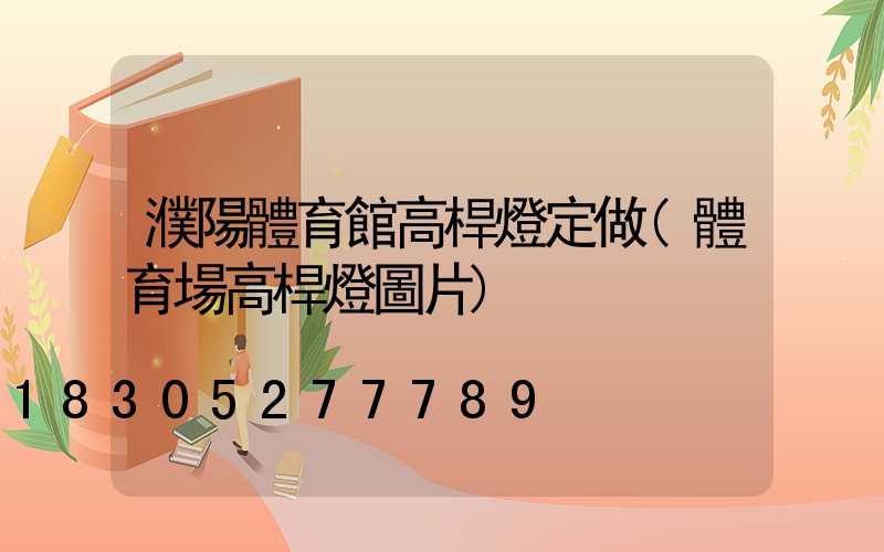 濮陽體育館高桿燈定做(體育場高桿燈圖片)