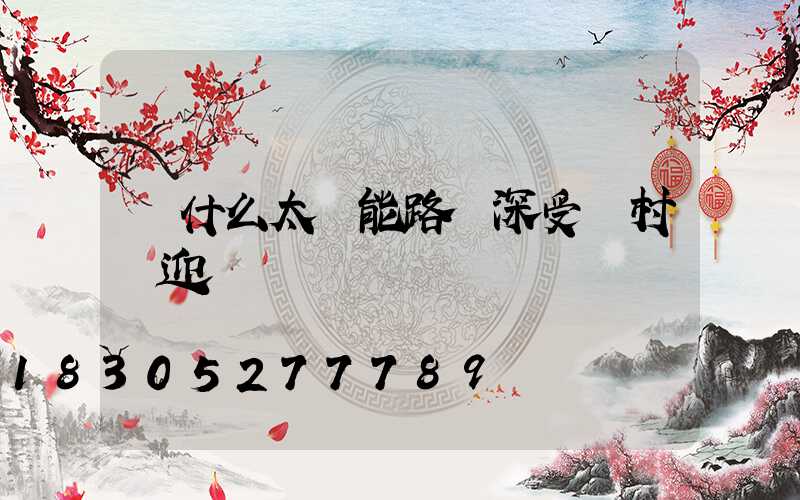 為什么太陽能路燈深受農村歡迎