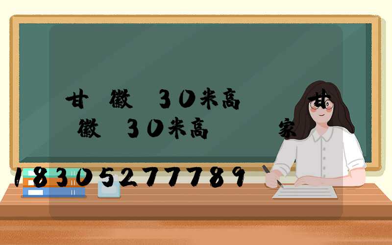 甘肅徽縣30米高桿燈(甘肅徽縣30米高桿燈廠家電話)