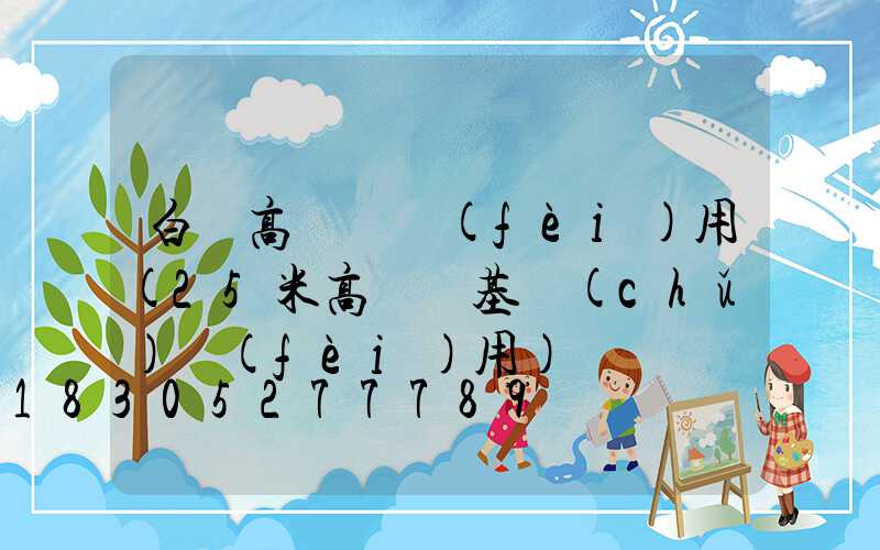 白銀高桿燈費(fèi)用(25米高桿燈基礎(chǔ)費(fèi)用)