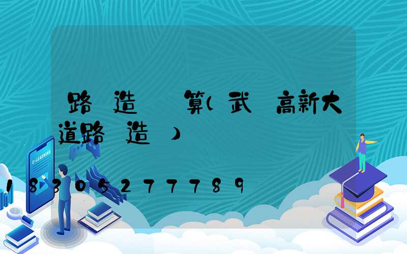 路燈造價預算(武漢高新大道路燈造價)