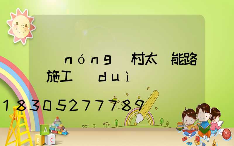 農(nóng)村太陽能路燈施工隊(duì)