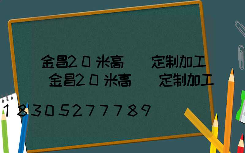 金昌20米高桿燈定制加工(金昌20米高桿燈定制加工廠)