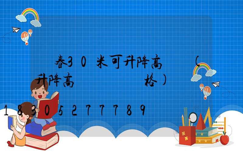 長春30米可升降高桿燈(升降高桿廣場燈價格)