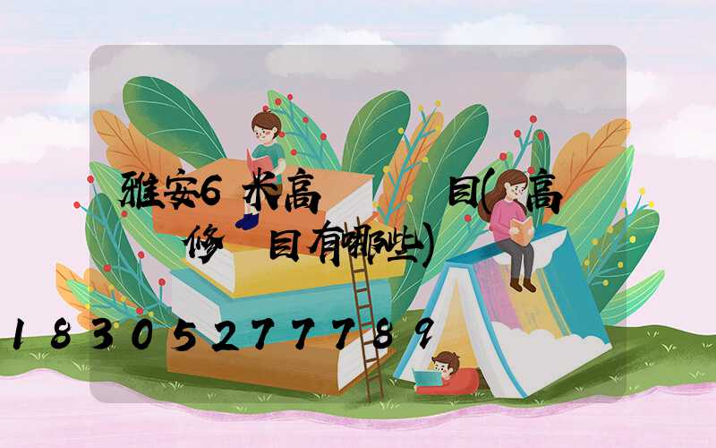 雅安6米高桿燈項目(高桿燈檢修項目有哪些)