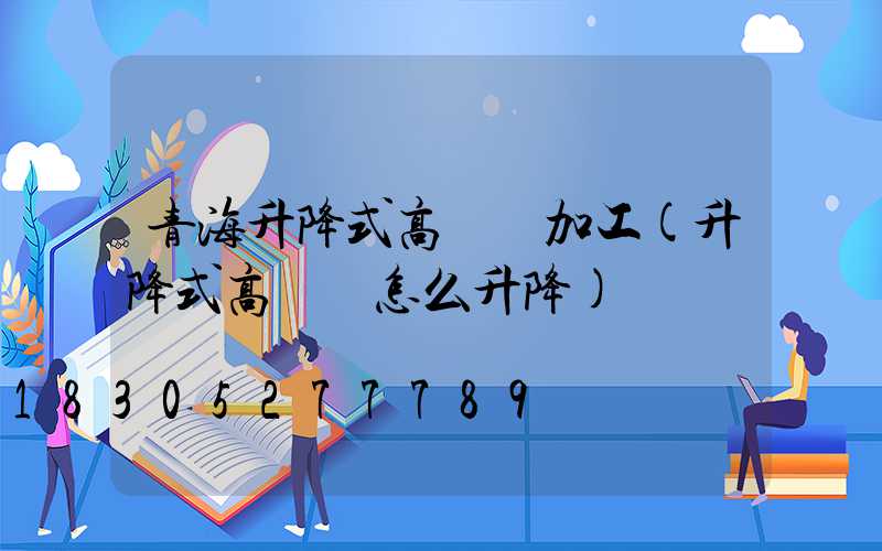 青海升降式高桿燈加工(升降式高桿燈怎么升降)